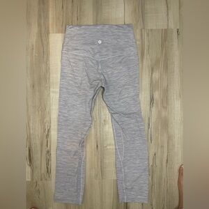 LuLuLemon Wunder Under High Rise Legging Space Grey White Stripes
